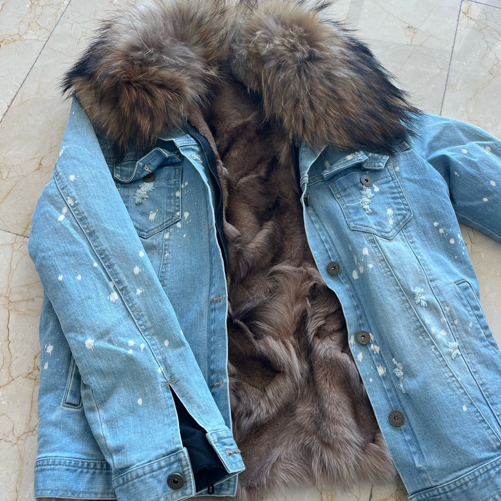 Womens fur lined denim jacket